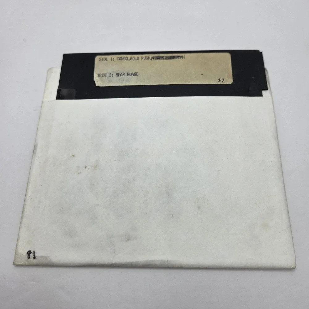 Vintage Arcade Game 5.25 Floppy Disk Congo Gold Rush / Rear Guard Untested